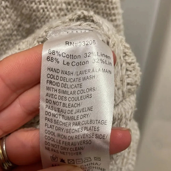 Anthropologie woman’s twisted poncho oatmeal colored sweater - Picture 10 of 15